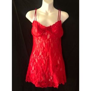 Sears Inner Most Sexy Red Negligée with matching Thong Panties Size Medium